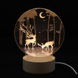 3D Atmosphere Decorative Light Acrylic Inner Carved LED Night Light Creative Girl Table Lamp(Double Deer) - Novelty Lighting by PMC TechLife | Online Shopping South Africa | PMC TechLife | Buy Now Pay Later Mobicred