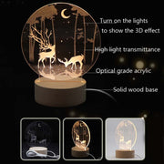 3D Atmosphere Decorative Light Acrylic Inner Carved LED Night Light Creative Girl Table Lamp(Swan)