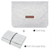 Portable Air Permeable Felt Sleeve Bag for MacBook Laptop, with Power Storage Bag, Size:12 inch(Grey)