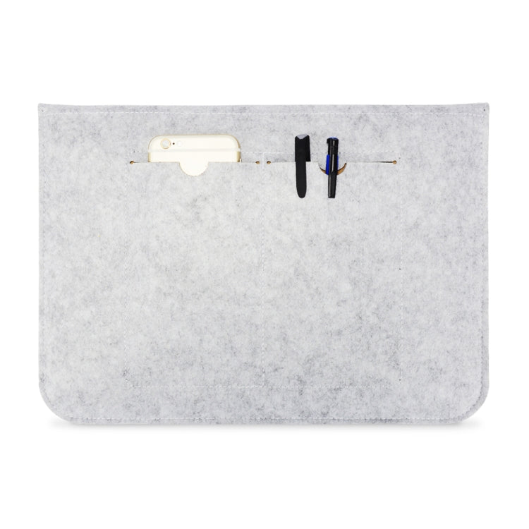 Portable Air Permeable Felt Sleeve Bag for MacBook Laptop, with Power Storage Bag, Size:12 inch(Grey)