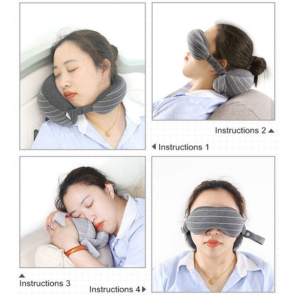 Business Travel Portable Pillow Eye Protection(Dark Grey)