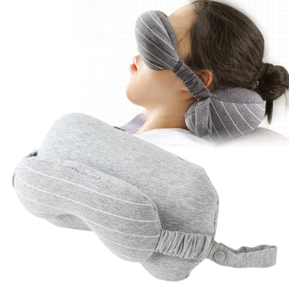 Business Travel Portable Pillow Eye Protection(Light Grey)