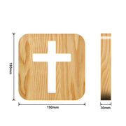 2.5W Cross Pine Craft Table Lamp Wooden LED Night Light(Warm White Light)