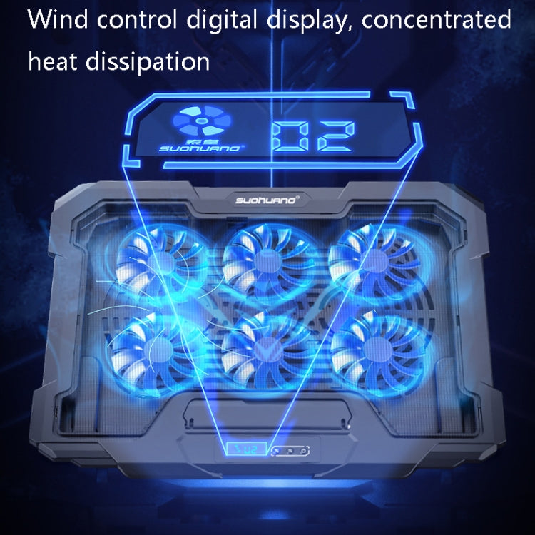 Suohuang Notebook Cooler Gaming Notebook Cooling Base Notebook Exhaust Fan Bracket(LCD Gaming Edition)