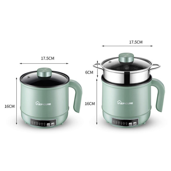 Multi-Function Electric-Cooker Mini Dormitory Student Cooking Rice Stir Frying Non-Stick Pot, 110V US Plug, Colour: White Manual Single Pot(1.7L)