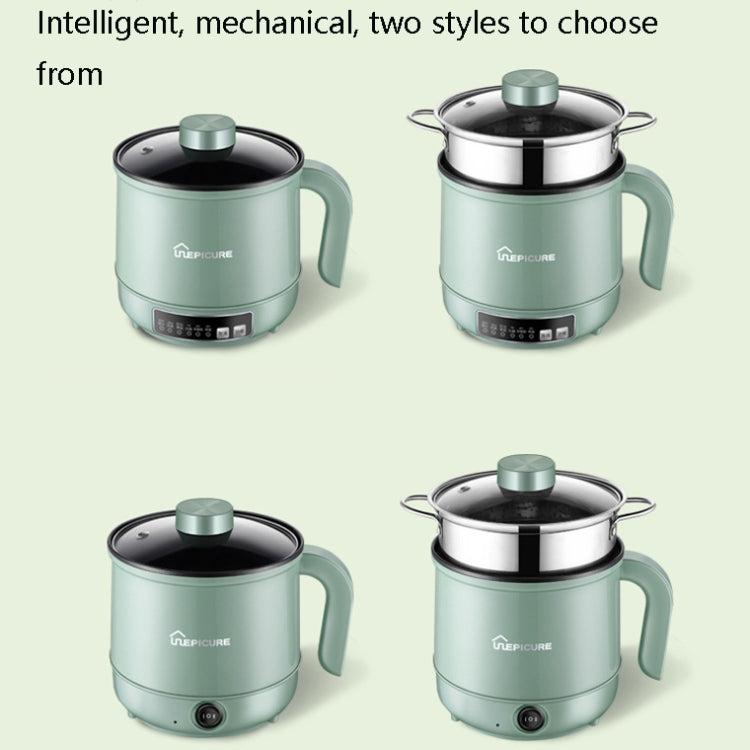 Multi-Function Electric-Cooker Mini Dormitory Student Cooking Rice Stir Frying Non-Stick Pot, 110V US Plug, Colour: White Smart With Steaming Grid(1.7L)