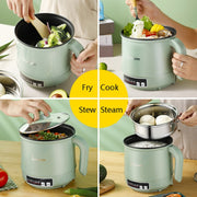 Multi-Function Electric-Cooker Mini Dormitory Student Cooking Rice Stir Frying Non-Stick Pot, 110V US Plug, Colour: Green Smart Single Pot(1.7L)