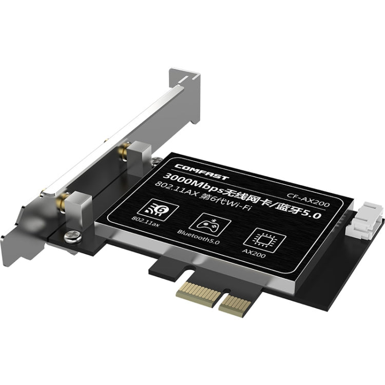 COMFAST Gaming Game 3000Mbps Gigabit Dual-Frequency Wireless Desktop Computer PCIE Wireless Network Card, Coverage: AX200