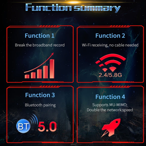 COMFAST Gaming Game 3000Mbps Gigabit Dual-Frequency Wireless Desktop Computer PCIE Wireless Network Card, Coverage: AX200
