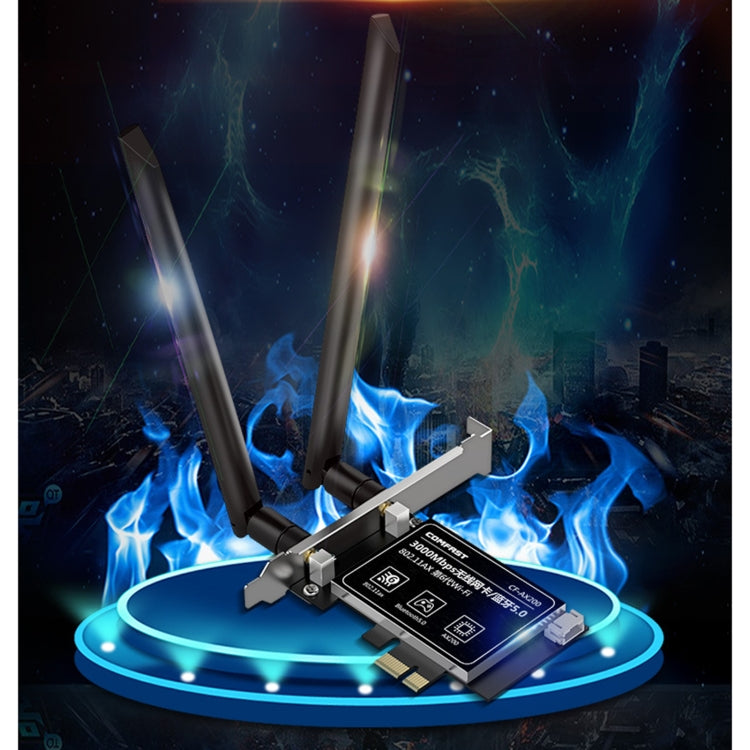 COMFAST Gaming Game 3000Mbps Gigabit Dual-Frequency Wireless Desktop Computer PCIE Wireless Network Card, Coverage: AX200 PRO