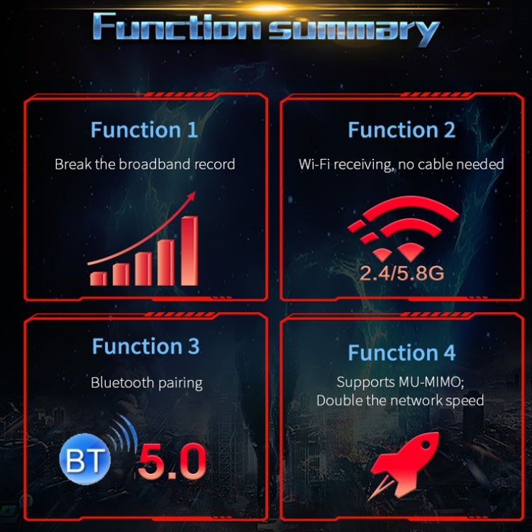 COMFAST Gaming Game 3000Mbps Gigabit Dual-Frequency Wireless Desktop Computer PCIE Wireless Network Card, Coverage: AX200 PRO