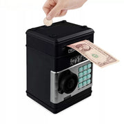 Electronic Piggy Bank ATM Password Money Coins Saving Box, Music Version(Black)