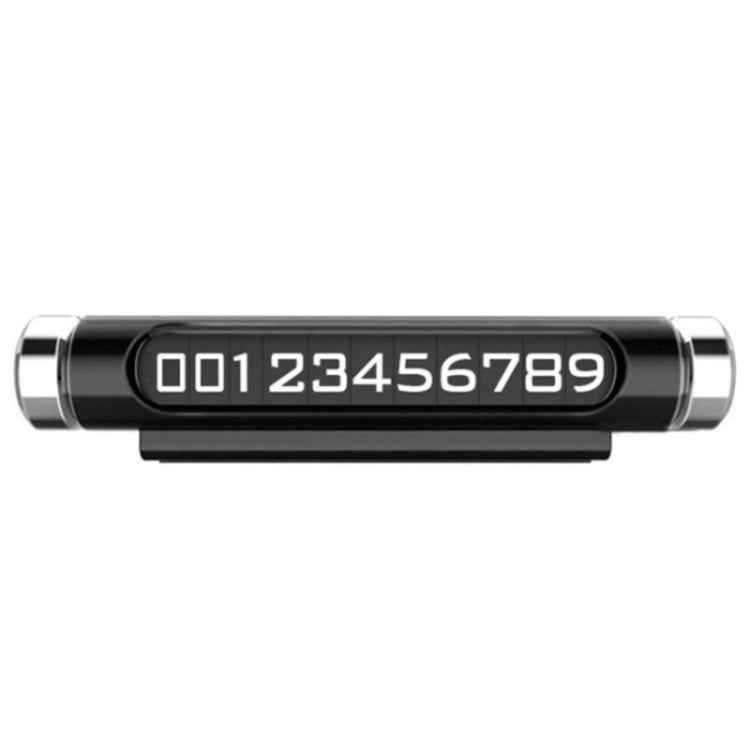 Magnetic Adsorption Design Car Shape Rotatable Luminous Car Temporary Parking Card with Phone Number(Black)