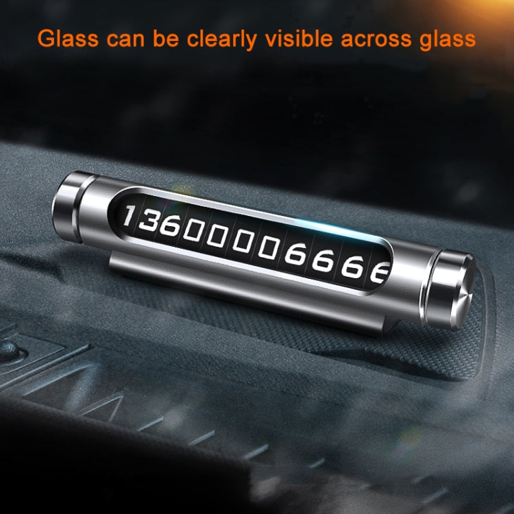 Magnetic Adsorption Design Car Shape Rotatable Luminous Car Temporary Parking Card with Phone Number(Silver)