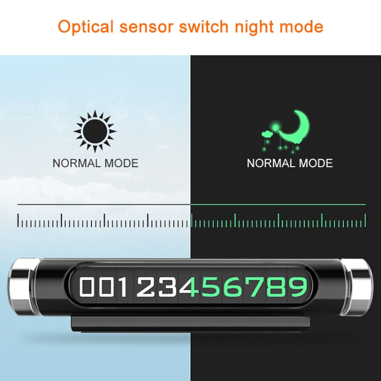 Magnetic Adsorption Design Car Shape Rotatable Luminous Car Temporary Parking Card with Phone Number(Silver)