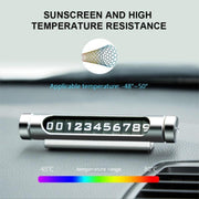 Magnetic Adsorption Design Car Shape Rotatable Luminous Car Temporary Parking Card with Phone Number(Silver)
