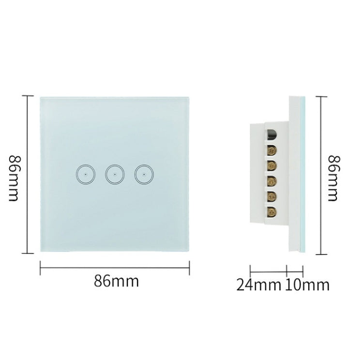 Wifi Wall Touch Panel Switch Voice Control Mobile Phone Remote Control, Model: White 1 Gang (Zero Firewire Wifi)