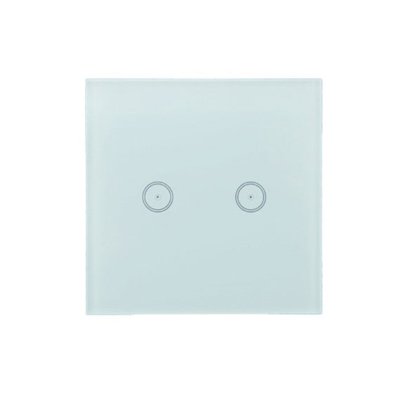 Wifi Wall Touch Panel Switch Voice Control Mobile Phone Remote Control, Model: White 2 Gang (Zero Firewire Wifi)