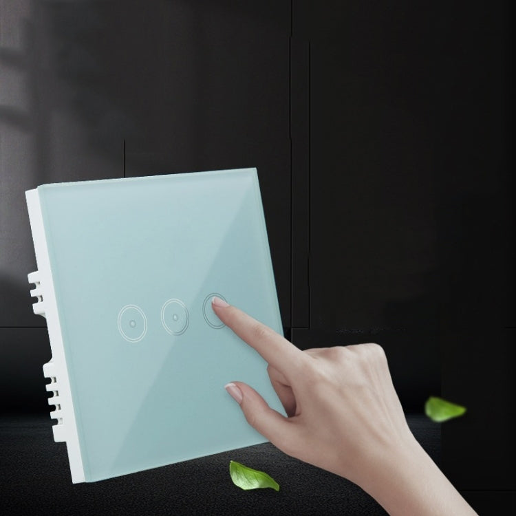 Wifi Wall Touch Panel Switch Voice Control Mobile Phone Remote Control, Model: White 2 Gang (Zero Firewire Wifi)