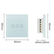 Wifi Wall Touch Panel Switch Voice Control Mobile Phone Remote Control, Model: White 1 Gang (Single Firewire Zigbee)