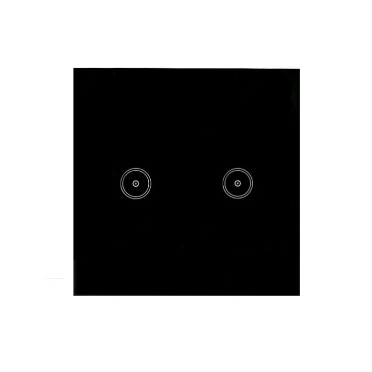 Wifi Wall Touch Panel Switch Voice Control Mobile Phone Remote Control, Model: Black 2 Gang (Single Firewire Zigbee)