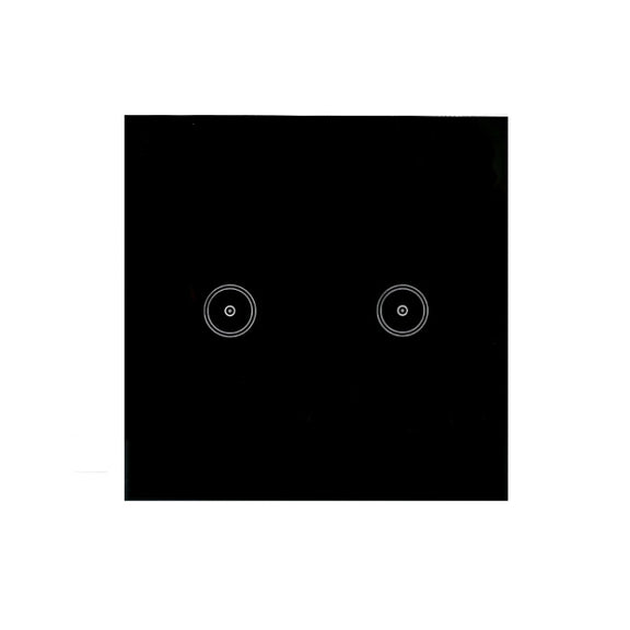 Wifi Wall Touch Panel Switch Voice Control Mobile Phone Remote Control, Model: Black 2 Gang (Single Firewire Zigbee)