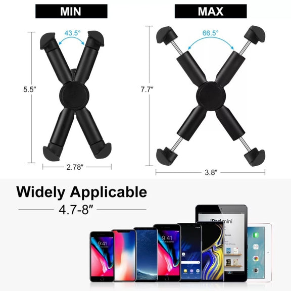 Motorcycle Bicycle Phone Holder Outdoor Riding Equipment Suitable For 4.7-8 Inch Mobile Phone/Tablet(Gray)