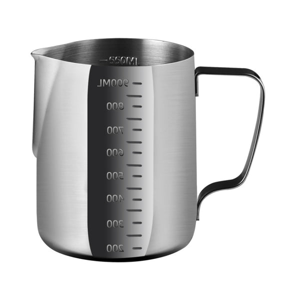 1000ml 304 Stainless Steel Pointed Mouth Etched Cup Graduated Measuring Cup Milk Foam Cup Coffee Pot