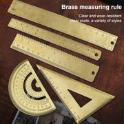 Brass Retro Drawing Ruler Measuring Tools, Model: 0-10cm Right Angle Triangle Ruler
