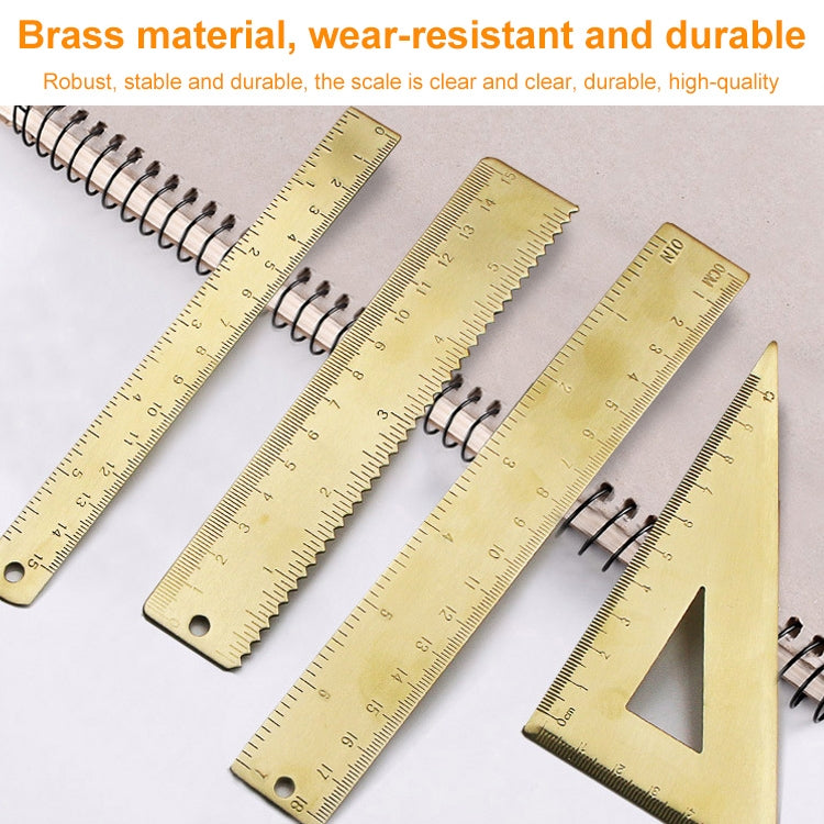 Brass Retro Drawing Ruler Measuring Tools, Model: 0-15cm Ruler