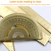 Brass Retro Drawing Ruler Measuring Tools, Model: 0-15cm Ruler