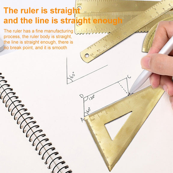 Brass Retro Drawing Ruler Measuring Tools, Model: 0-15cm Ruler