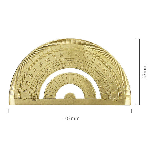 Brass Retro Drawing Ruler Measuring Tools, Model: 0-180 Degree Protractor