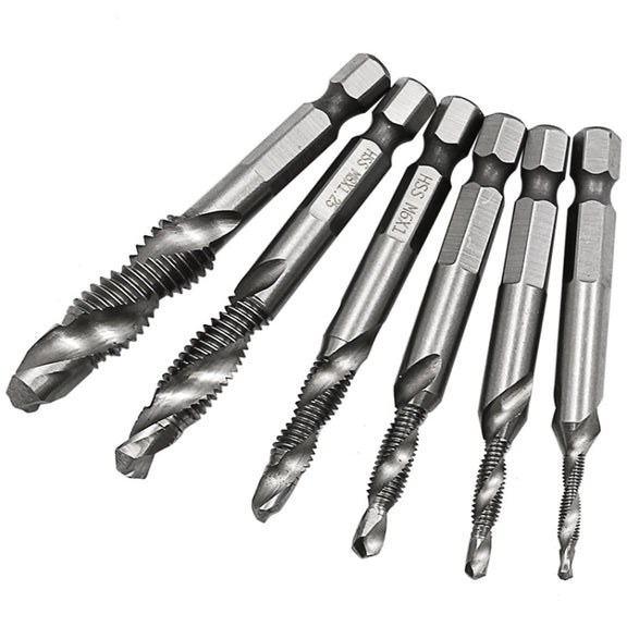 6 PCS / Set HSS Multi-Function Integrated Composite Tap Hole Tapping Chamfering