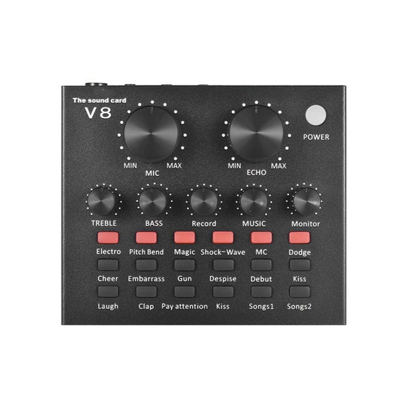 V8 Sound Card Set Dual Mobile Phone Computer Live Broadcast Universal Sound Card