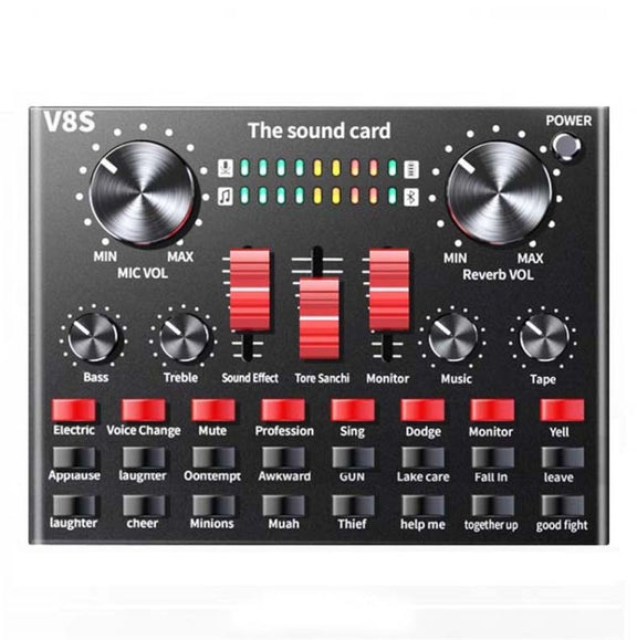 V8S Sound Card Mobile Phone Computer Anchor Live K Song Recording Microphone, Specification: English Version