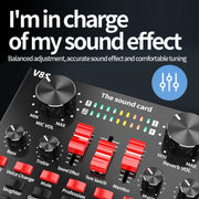 V8S Sound Card Mobile Phone Computer Anchor Live K Song Recording Microphone, Specification: English Version