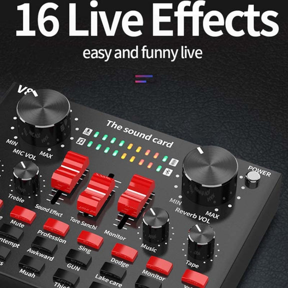 V8S Sound Card Mobile Phone Computer Anchor Live K Song Recording Microphone, Specification: English Version