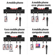 V8S Sound Card Mobile Phone Computer Anchor Live K Song Recording Microphone, Specification:V8S  + Black Bet BM700 Set