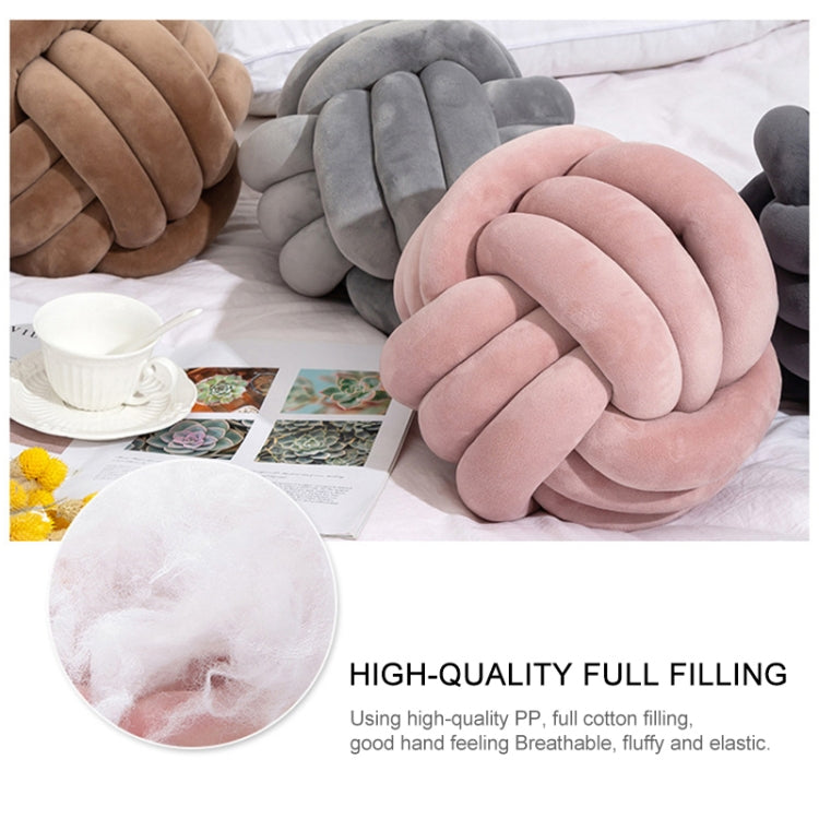 Hand-Made Knotted Ball Pillow, Size: Diameter: 25~30cm(Pink)