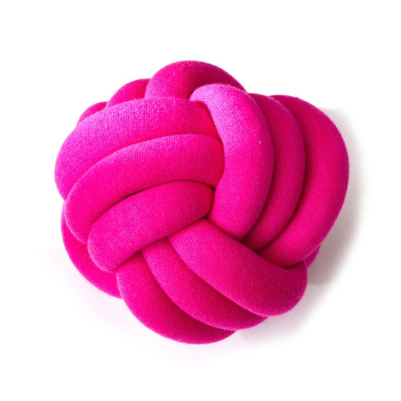 Hand-Made Knotted Ball Pillow, Size: Diameter: 25~30cm(Rose Red)