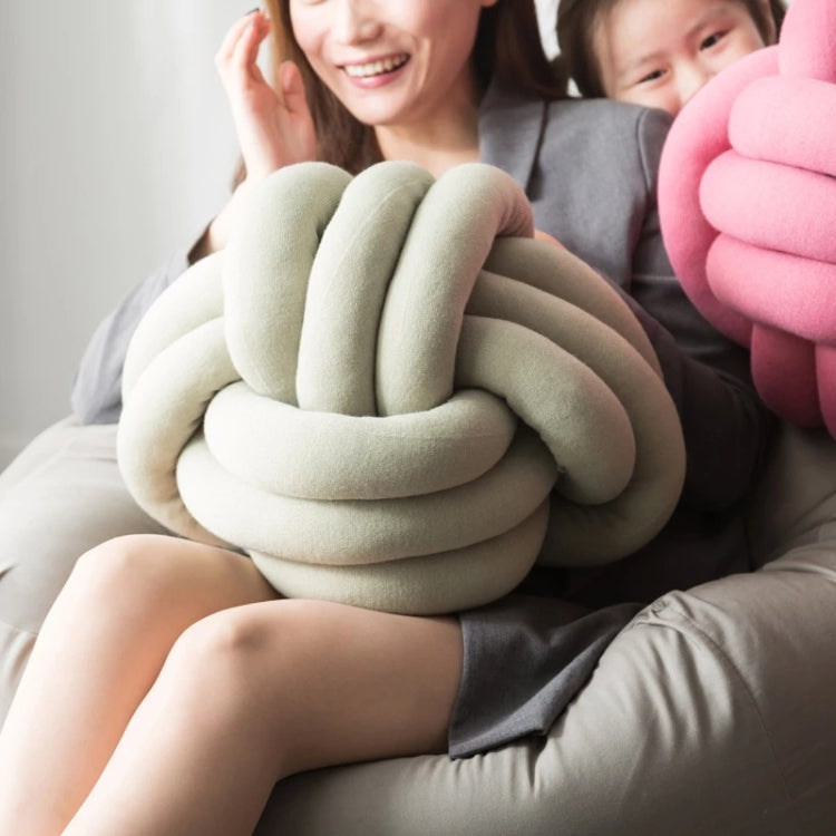Hand-Made Knotted Ball Pillow, Size: Diameter: 25~30cm(Rose Red)
