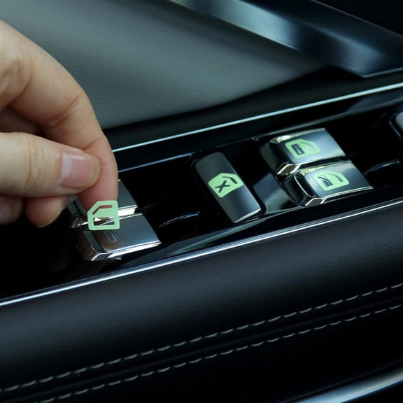 Car Window Sticker Lifter Modified Sticker Car Luminous Switch Car Window Button Car Sticker(Luminous Green)