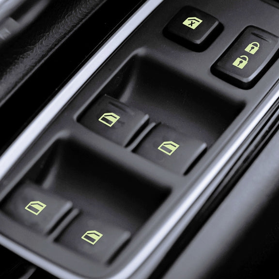 Car Window Sticker Lifter Modified Sticker Car Luminous Switch Car Window Button Car Sticker(Luminous Green)
