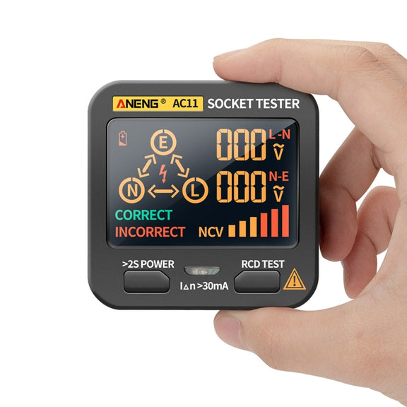 ANENG AC11 Multifunctional Digital Display Socket Tester Electrical Ground Wire Tester(EU Plug)