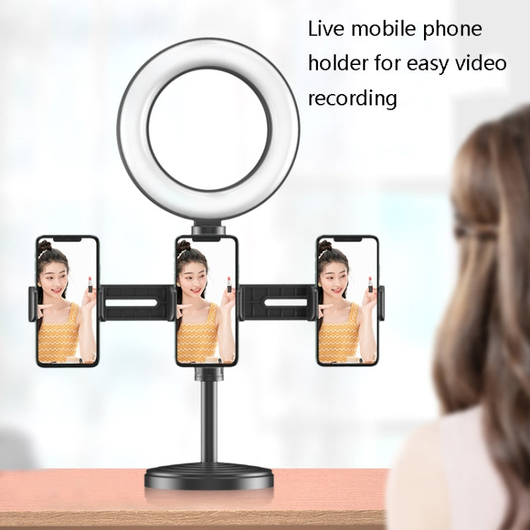 2 PCS Desktop Universal Retractable Multifunctional Mobile Phone Live Broadcast Stand, Specification: Three Positions With Fill Light