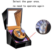 Watch Shaker Automatic Mechanical Watch Rotating Motor Winding Box, US / EU / UK Plug(Black Camel Flannel)