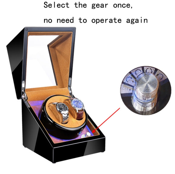 Watch Shaker Automatic Mechanical Watch Rotating Motor Winding Box, US / EU / UK Plug(Black Carbon Fiber Texture)