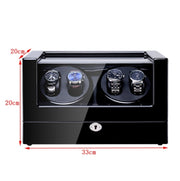 Electric Motor Rotating Watch Box Automatic Mechanical Watch Shaker, US / EU / UK Plug(Ebony White)
