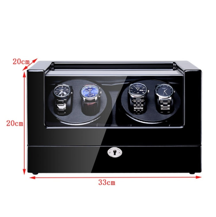 Electric Motor Rotating Watch Box Automatic Mechanical Watch Shaker, US / EU / UK Plug(Black + Camel Flannel)